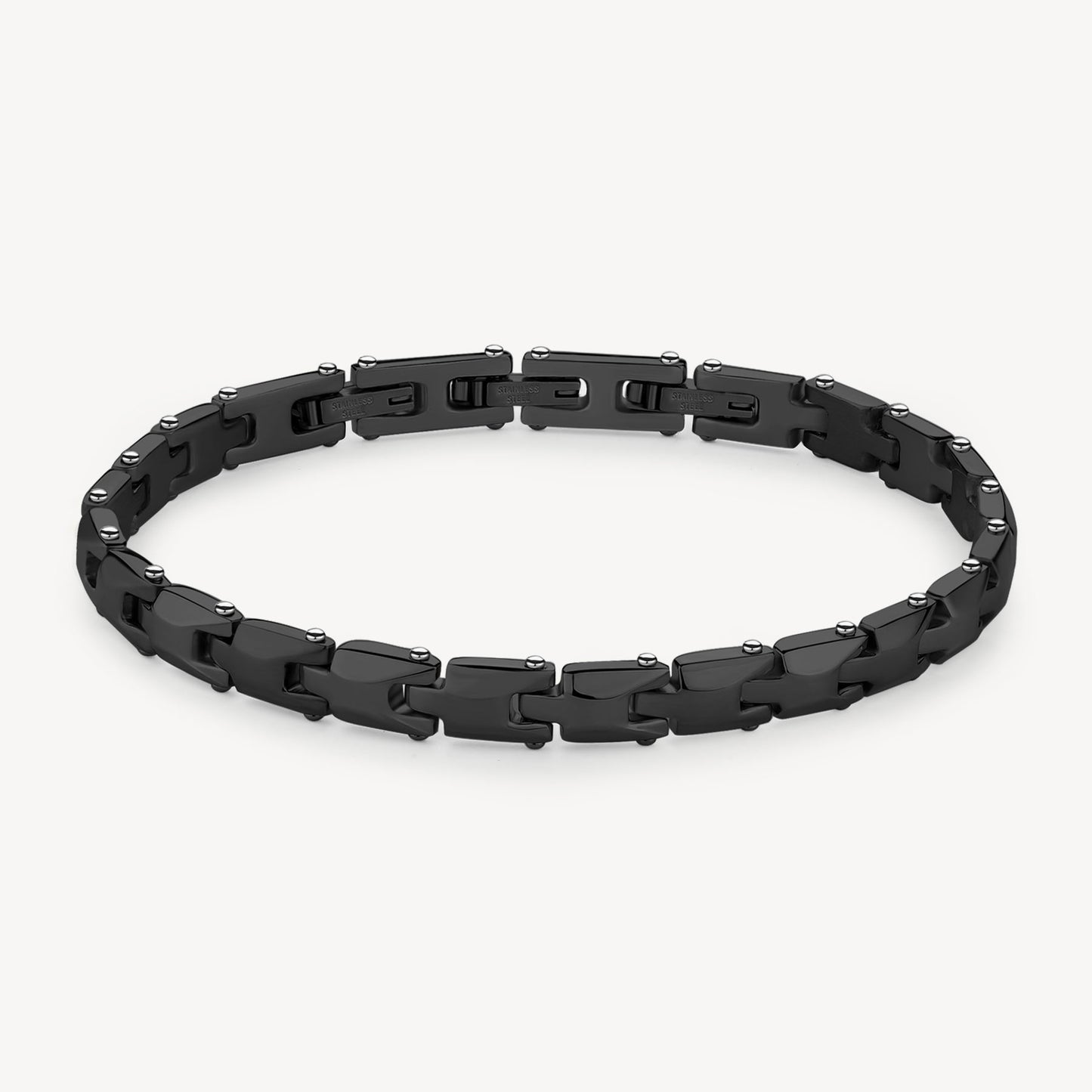 Brazalete Backliner revestimiento de pvd color rutenio satinado