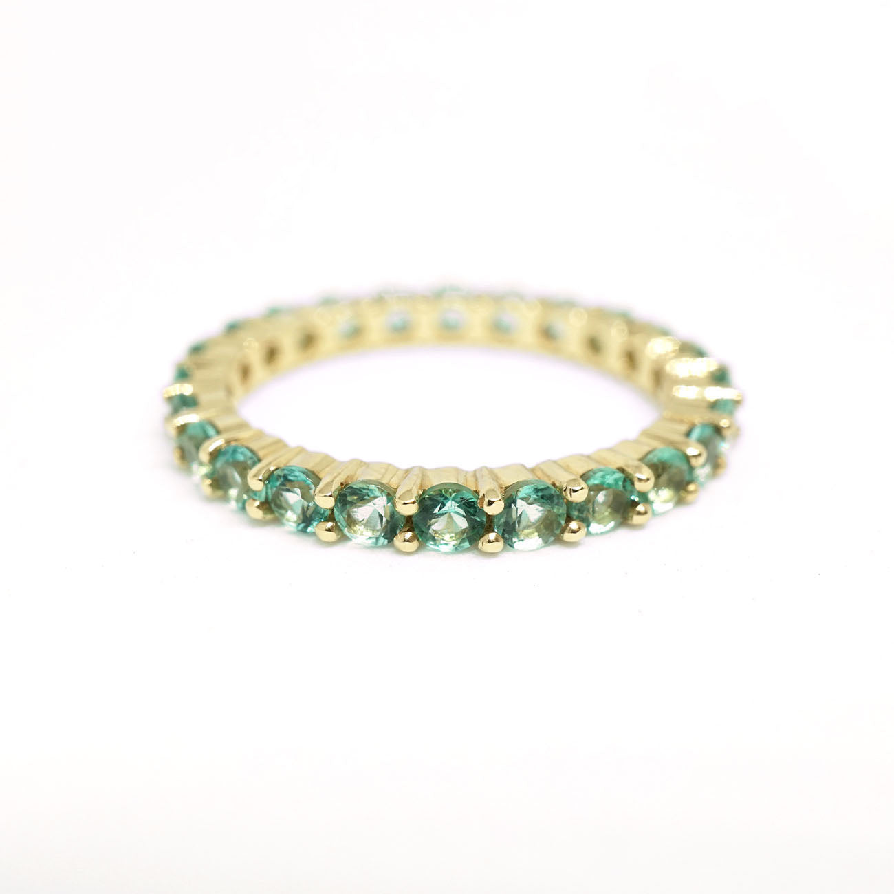 Churumbela completa oro amarillo 14k piedra esmeralda verde claro