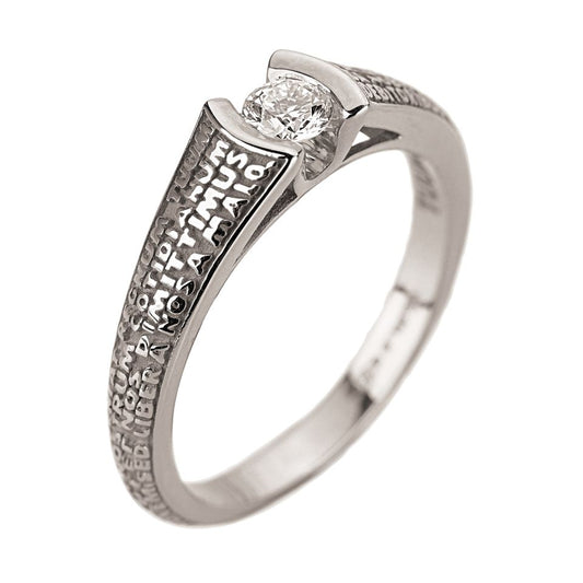 Anillo Unicus oro blanco 18K con brillante 0.20ct