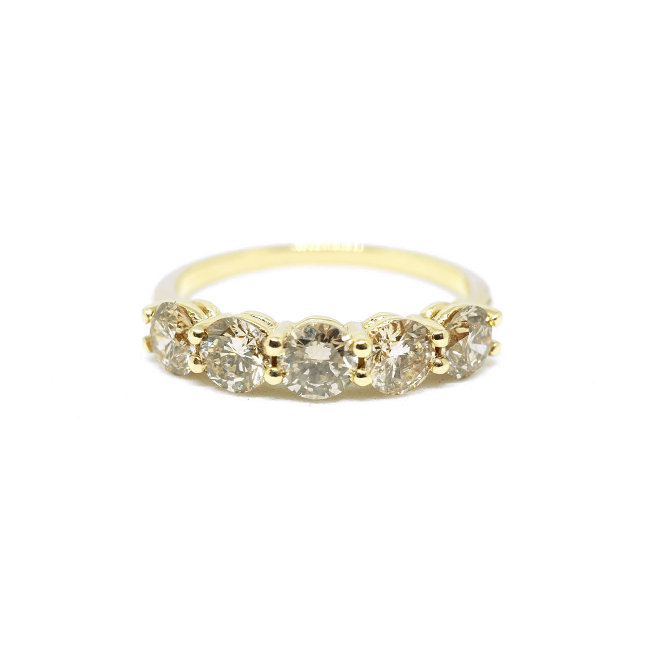 Media churumbela oro amarillo 14 k piedra diamante champagne