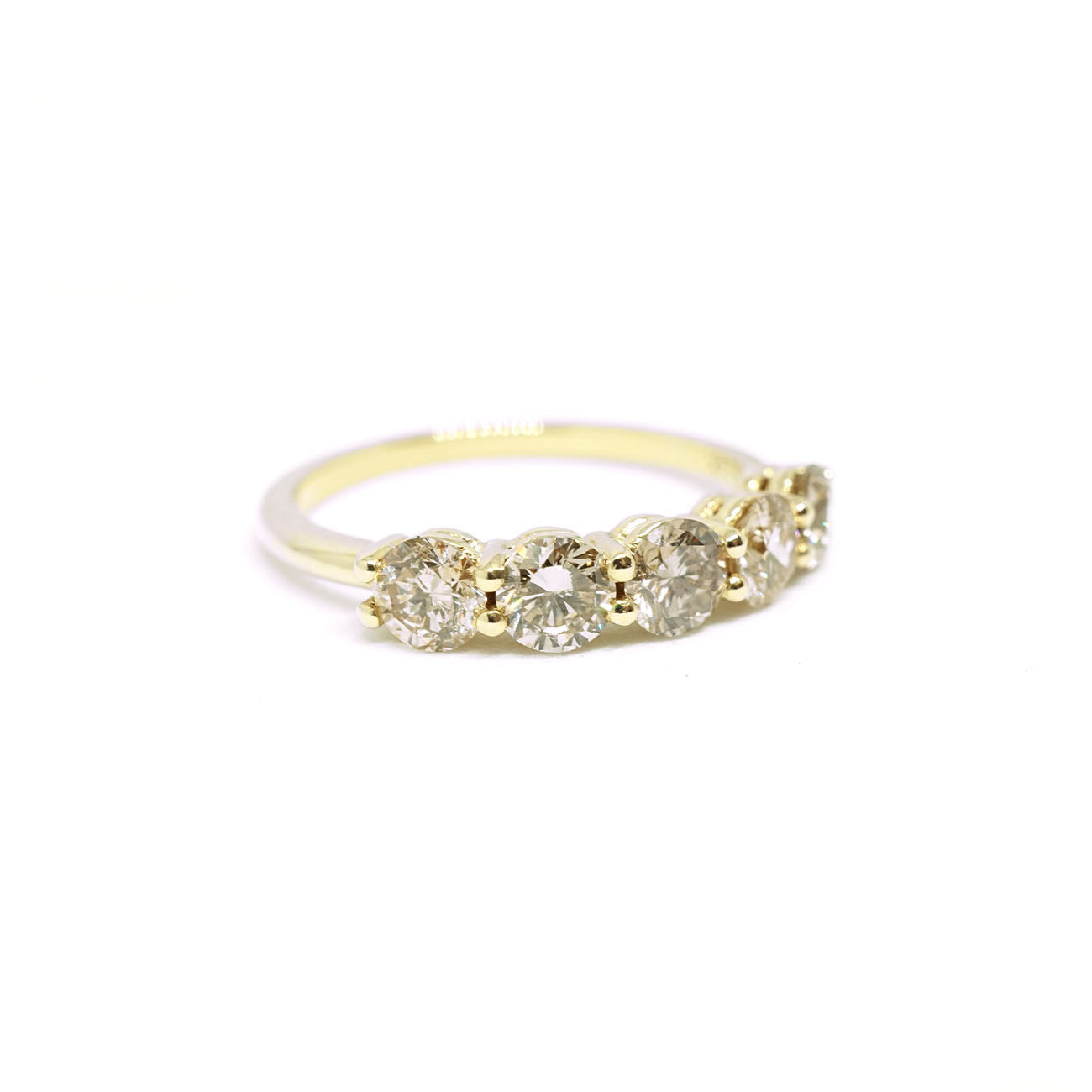 Media churumbela oro amarillo 14 k piedra diamante champagne