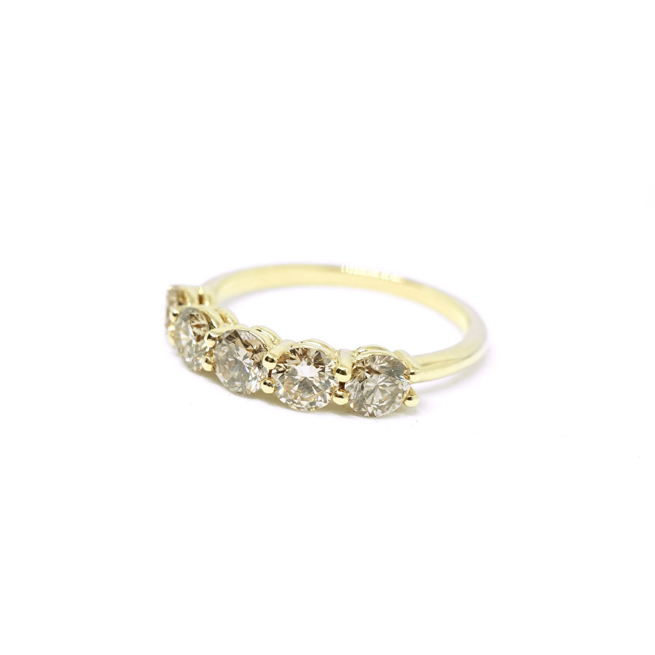 Media churumbela oro amarillo 14 k piedra diamante champagne